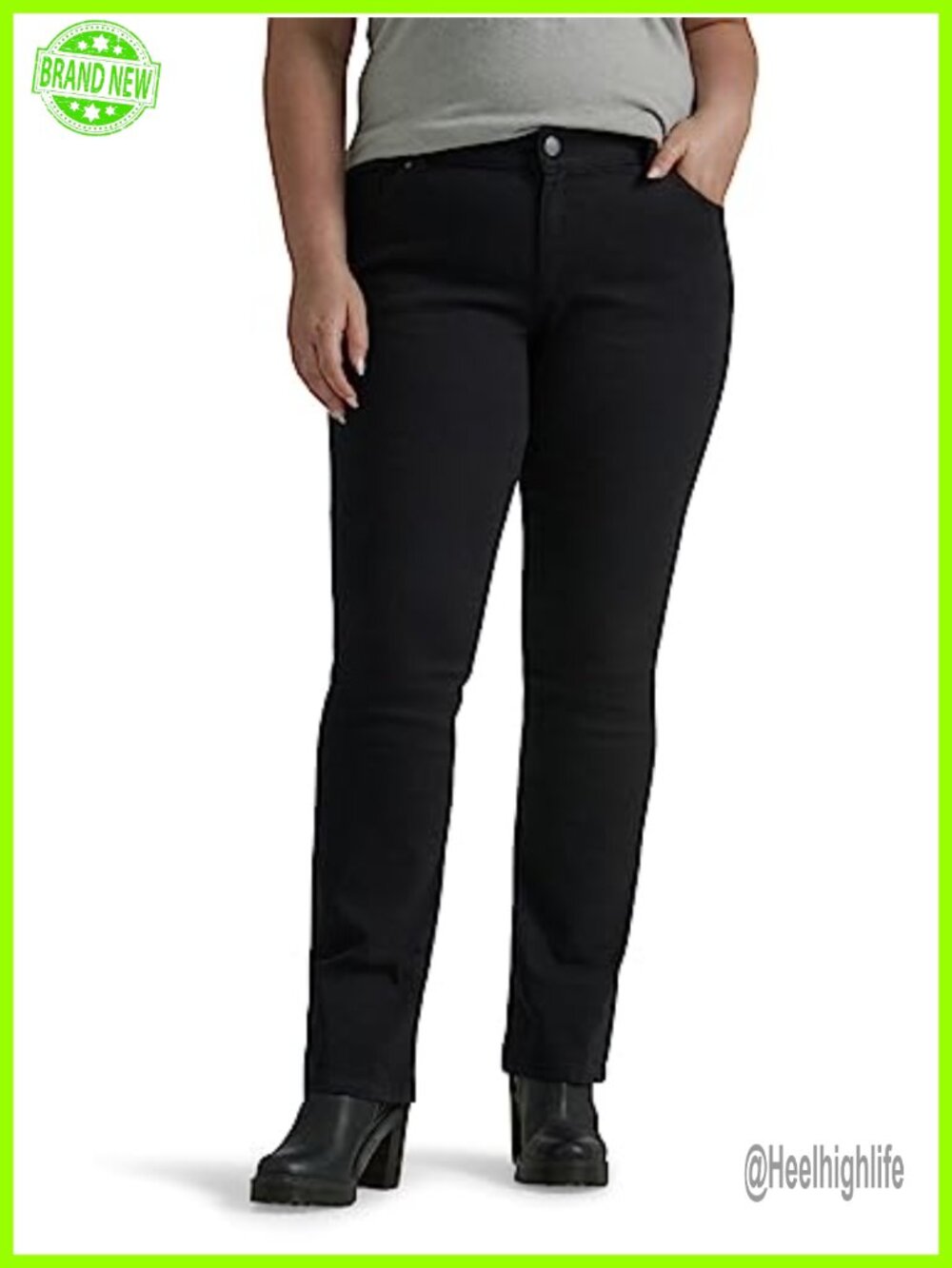 Mid Rise Bootcut Jeans Regular Fit Stretch Cotton 20W 32" Inseam